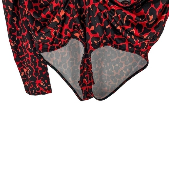 Zara Crossover Leopard Animal Print Long Sleeve Bodysuit - Picture 11 of 12